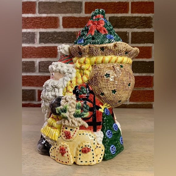 Fitz & Floyd‎ Essentials Santa Claus Christmas Tree Toy Sack Cookie Jar - Picture 2 of 10